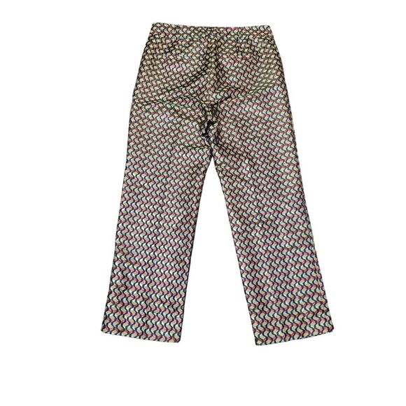 Anthropologie The Essential Slim Pants Metallic Geometric Print Colorful Size 6 - Picture 2 of 10
